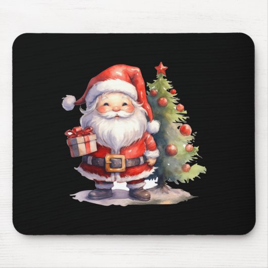 Santa Claus And Christmas Tree  Muismat (Voorkant)