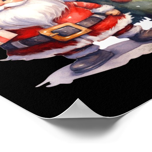 Santa Claus And Christmas Tree Poster (Hoek)