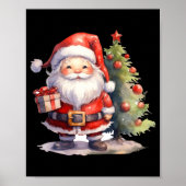 Santa Claus And Christmas Tree Poster (Voorkant)