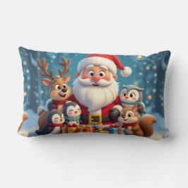 Santa Claus and Friends Christmas Throw Pillow Kussen