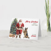 Santa Claus and German Shepherd Dog Christmas Feestdagen Kaart (Voorkant)