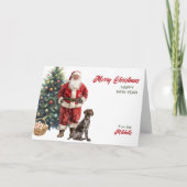 Santa Claus and German Shorthaired Pointer Feestdagen Kaart (Voorkant)