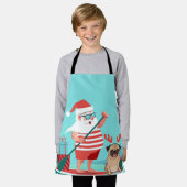 Santa Claus and His Pug on a Surfboard Schort (Gedragen)