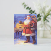 Santa Claus and his reindeer Briefkaart (Staand voorkant)