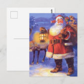 Santa Claus and his reindeer Briefkaart (Voorkant / Achterkant)