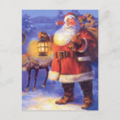 Santa Claus and his reindeer Briefkaart (Voorkant)