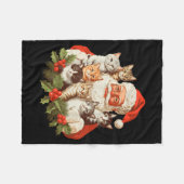 Santa Claus And Kittens Cats Christmas Fleece Deken (Voorkant (Horizontaal))