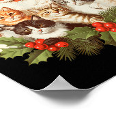 Santa Claus And Kittens Cats Christmas  Poster (Hoek)