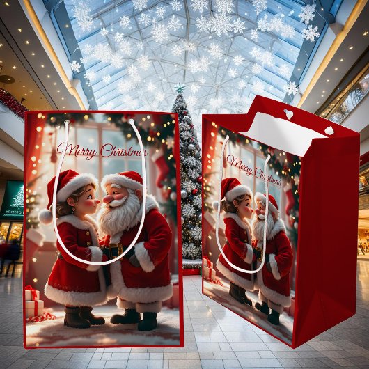 Santa Claus and Mrs. Claus celebrate X-Mas, fun  Medium Cadeauzakje