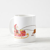 Santa Claus and Reindeer Christmas Mug Koffiemok (Voorkant links)