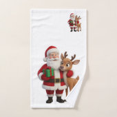 Santa Claus and Rudolph Cartoon Bad Handdoek (Handdoek)