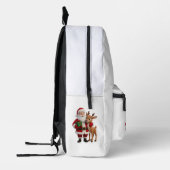 Santa Claus and Rudolph Cartoon Bedrukte Rugzak (Links)