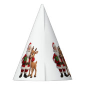 Santa Claus and Rudolph Cartoon Feesthoedjes (Achterkant)