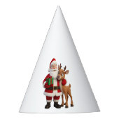 Santa Claus and Rudolph Cartoon Feesthoedjes (Voorkant)