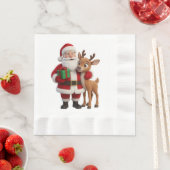 Santa Claus and Rudolph Cartoon Servet (Insitu)