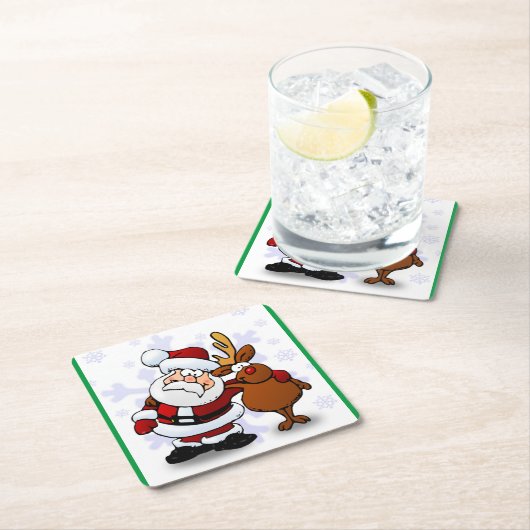 SANTA CLAUS AND RUDOLPH KARTONNEN ONDERZETTERS (Insitu)