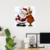 SANTA CLAUS AND RUDOLPH POSTER (Thuiskantoor)