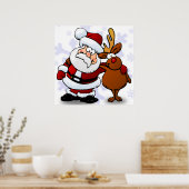 SANTA CLAUS AND RUDOLPH POSTER (Keuken)