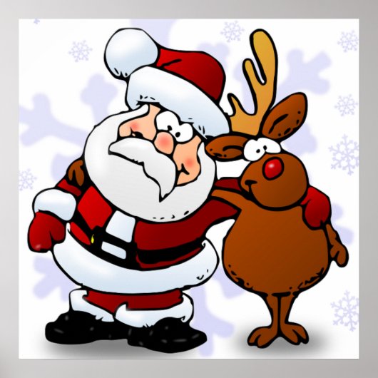 SANTA CLAUS AND RUDOLPH POSTER (Voorkant)