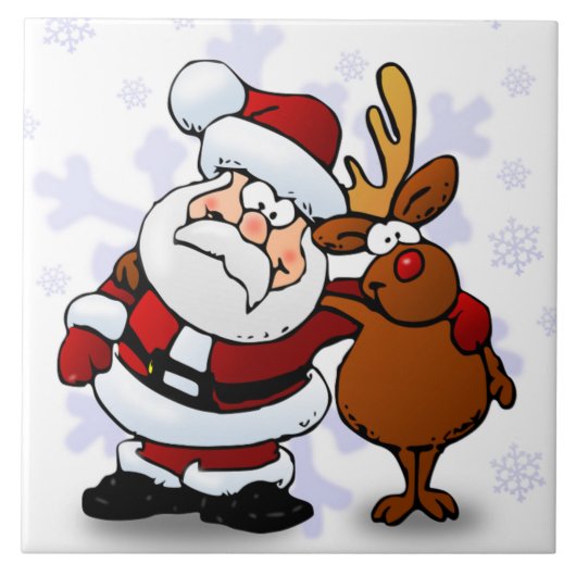 SANTA CLAUS AND RUDOLPH TEGELTJE (Voorkant)