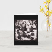 Santa Claus And Sasquatch Bigfoot Funny Joyful Sno Kaart (Gele Bloem)