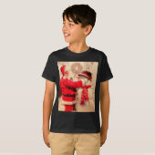 Santa Claus And Snowman In Snowfall T-shirt (Voorkant volledig)