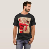Santa Claus And Snowman In Snowfall T-shirt (Voorkant volledig)