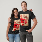Santa Claus And Snowman In Snowfall T-shirt (Unisex)