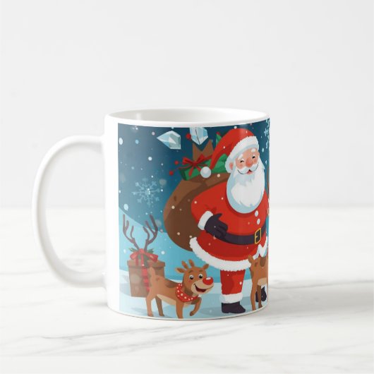 Santa Claus and the reindeer Koffiemok (Links)