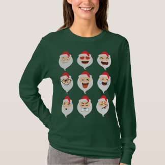 Santa Claus Asian Emojis Kerstmis T-shirt