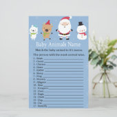 Santa Claus Baby Animals Name baby shower (Staand voorkant)