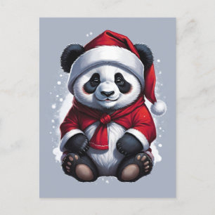 Santa Claus Baby Panda Kerstmis Briefkaart