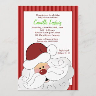 SANTA CLAUS Baby shower kerstuitnodiging Kaart
