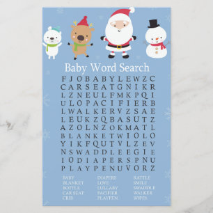 Santa Claus Baby shower Word Search Game