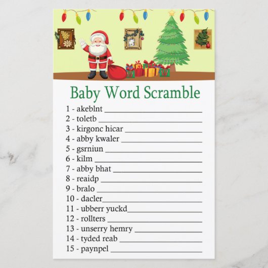 Santa Claus Baby word scramble game (Voorkant)