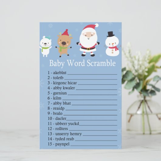 Santa Claus Baby word scramble game (Staand voorkant)