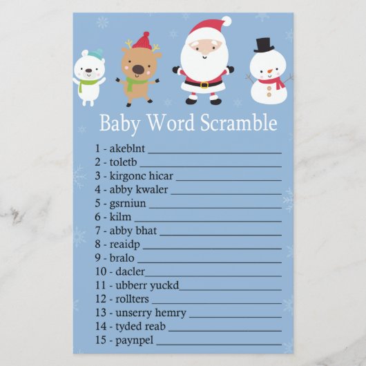 Santa Claus Baby word scramble game (Voorkant)