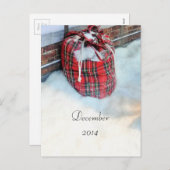 Santa Claus Bag in sneeuw Feestdagenkaart (Voorkant / Achterkant)