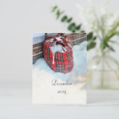 Santa Claus Bag in sneeuw, kaart van december 2015 (Staand voorkant)