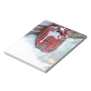 Santa Claus Bag in sneeuw Notitieblok
