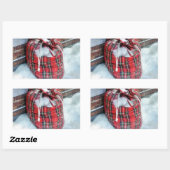 Santa Claus Bag in sneeuw Rechthoekige Sticker (Vel)