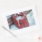 Santa Claus Bag in sneeuw Rechthoekige Sticker (Envelop)