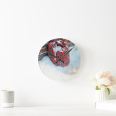 Santa Claus Bag in sneeuw Ronde Klok (Huis)