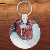Santa Claus Bag in sneeuw Sleutelhanger (Voorkant)