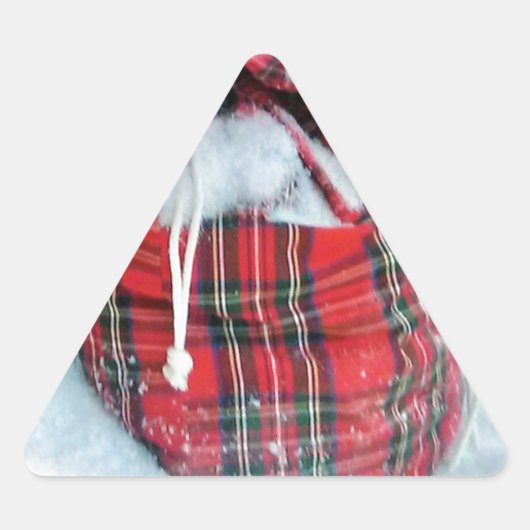 Santa Claus Bag in sneeuw Sticker (Voorkant)