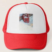 Santa Claus Bag in sneeuw Trucker Pet (Voorkant)