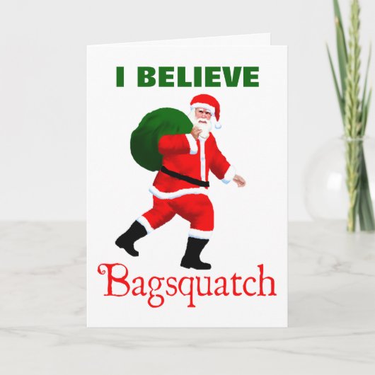 Santa Claus - Bagsquatch Feestdagen Kaart (Voorkant)