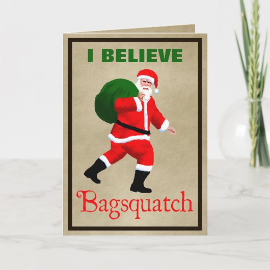 Santa Claus - Bagsquatch Feestdagen Kaart (Voorkant)