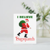 Santa Claus - Bagsquatch Feestdagenkaart (Staand voorkant)