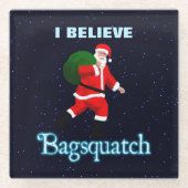 Santa Claus - Bagsquatch Glazen Onderzetter (Voorkant)
